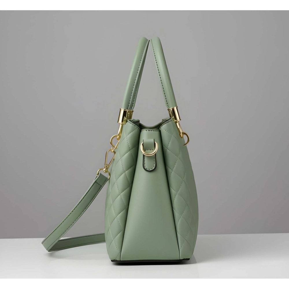 Snazzy Women's PU Leather Solid Shoulder Zipper Handbag