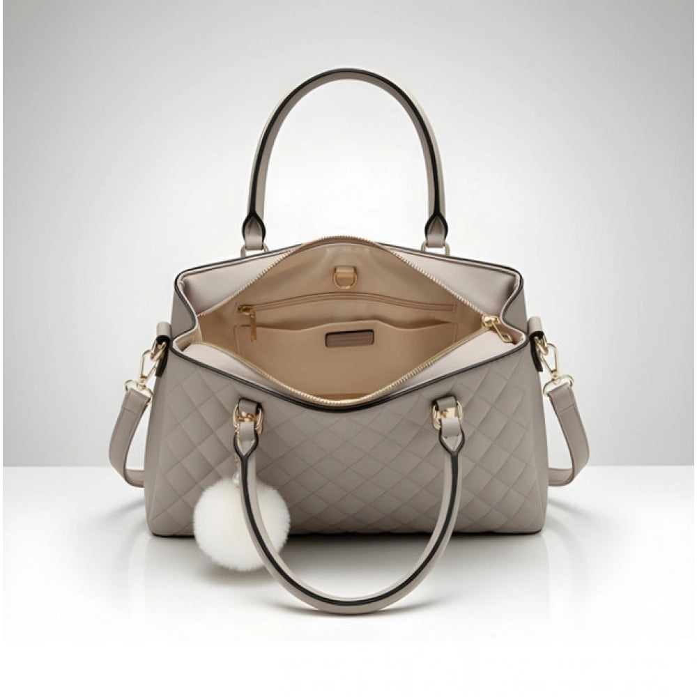 Snazzy Women's PU Leather Solid Shoulder Zipper Handbag