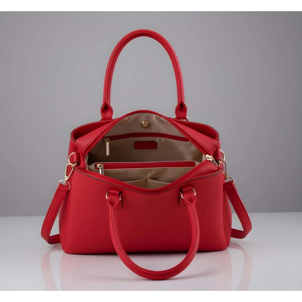Snazzy Women's PU Leather Solid Shoulder Zipper Handbag