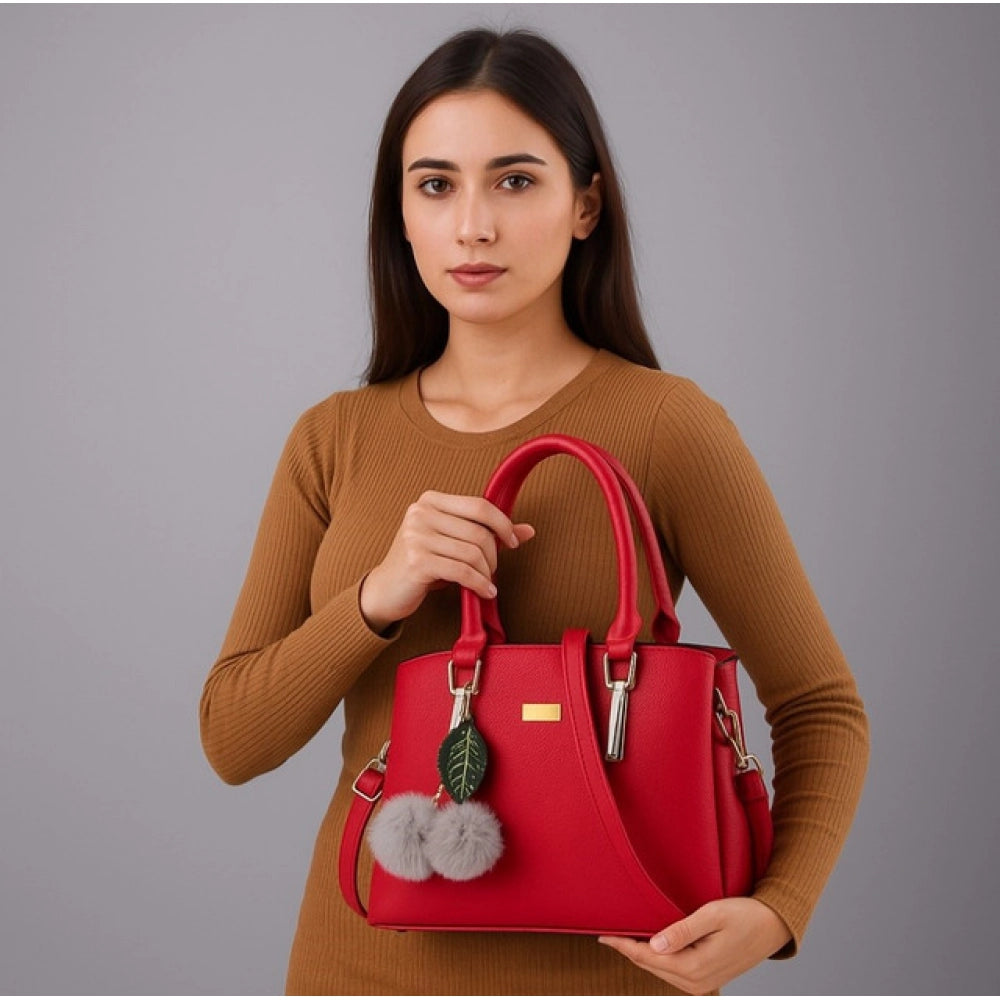Snazzy Women's PU Leather Solid Shoulder Zipper Handbag