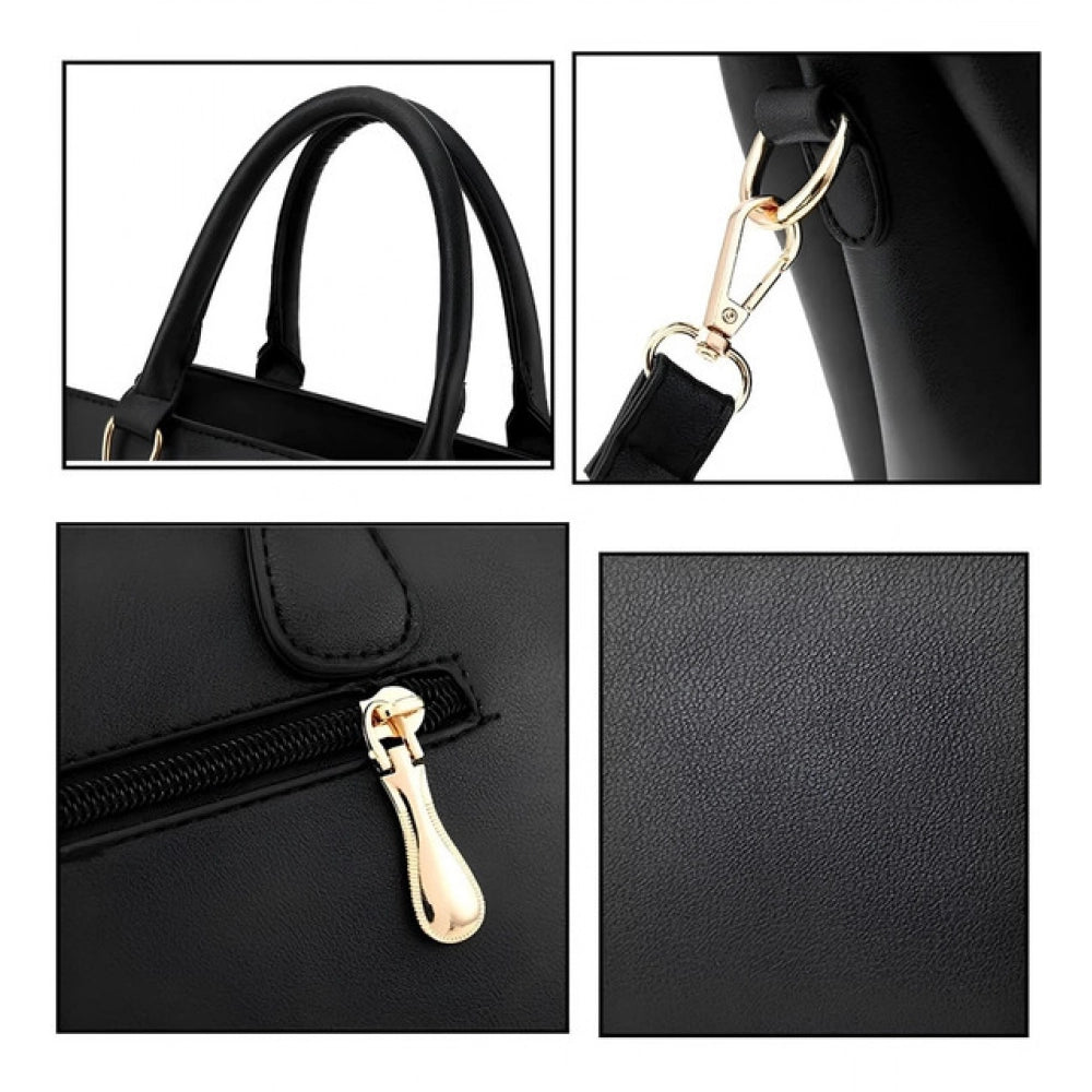 Snazzy Women's PU Leather Solid Shoulder Zipper Handbag
