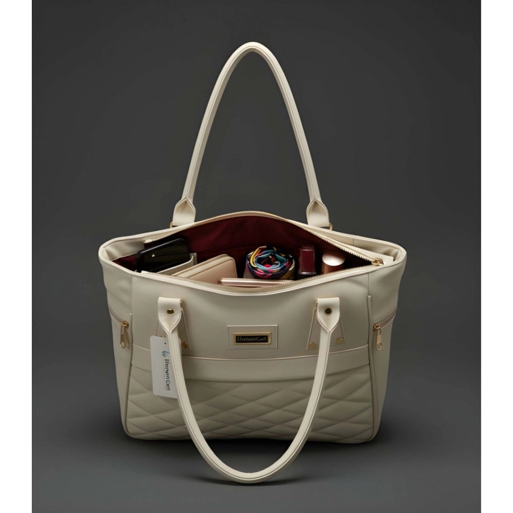 Snazzy Women's PU Leather Solid Shoulder Zipper Handbag