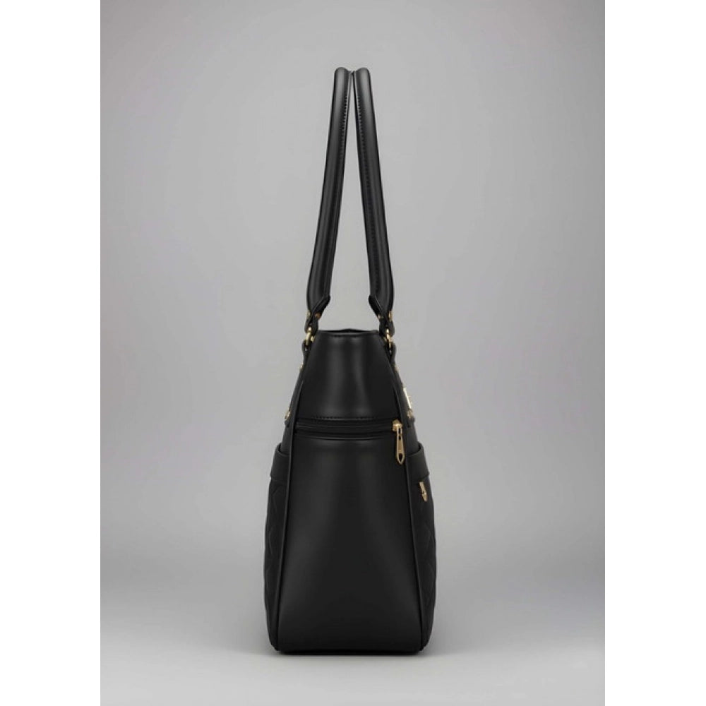 Snazzy Women's PU Leather Solid Shoulder Zipper Handbag