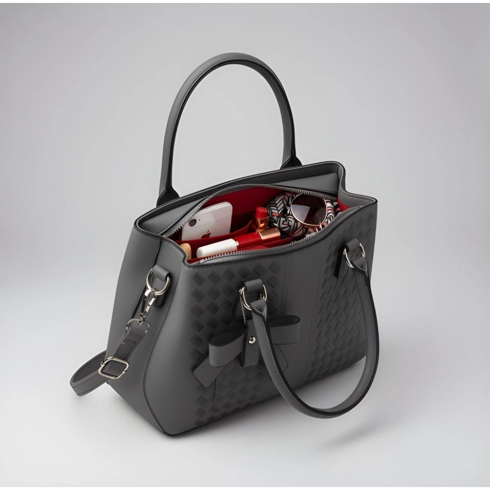 Snazzy Women's PU Leather Solid Shoulder Zipper Handbag