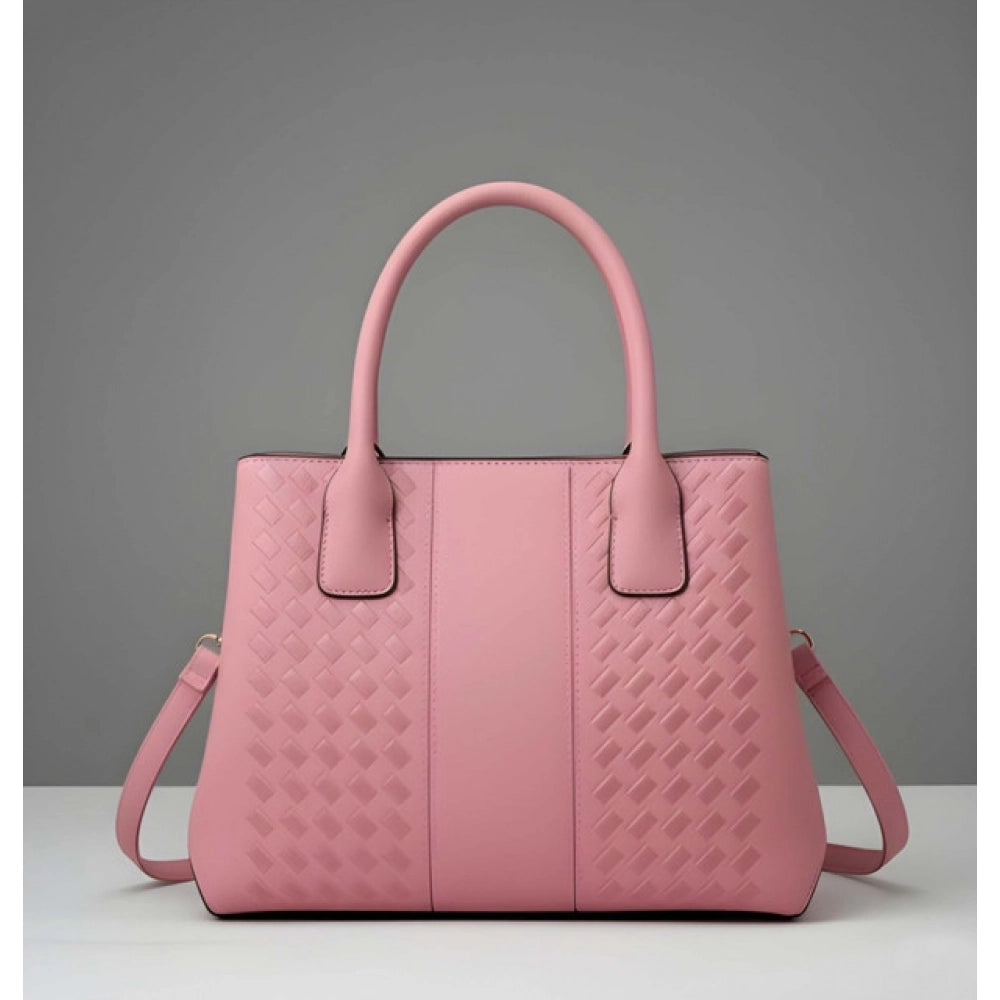 Snazzy Women's PU Leather Solid Shoulder Zipper Handbag