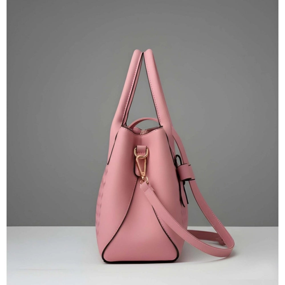 Snazzy Women's PU Leather Solid Shoulder Zipper Handbag