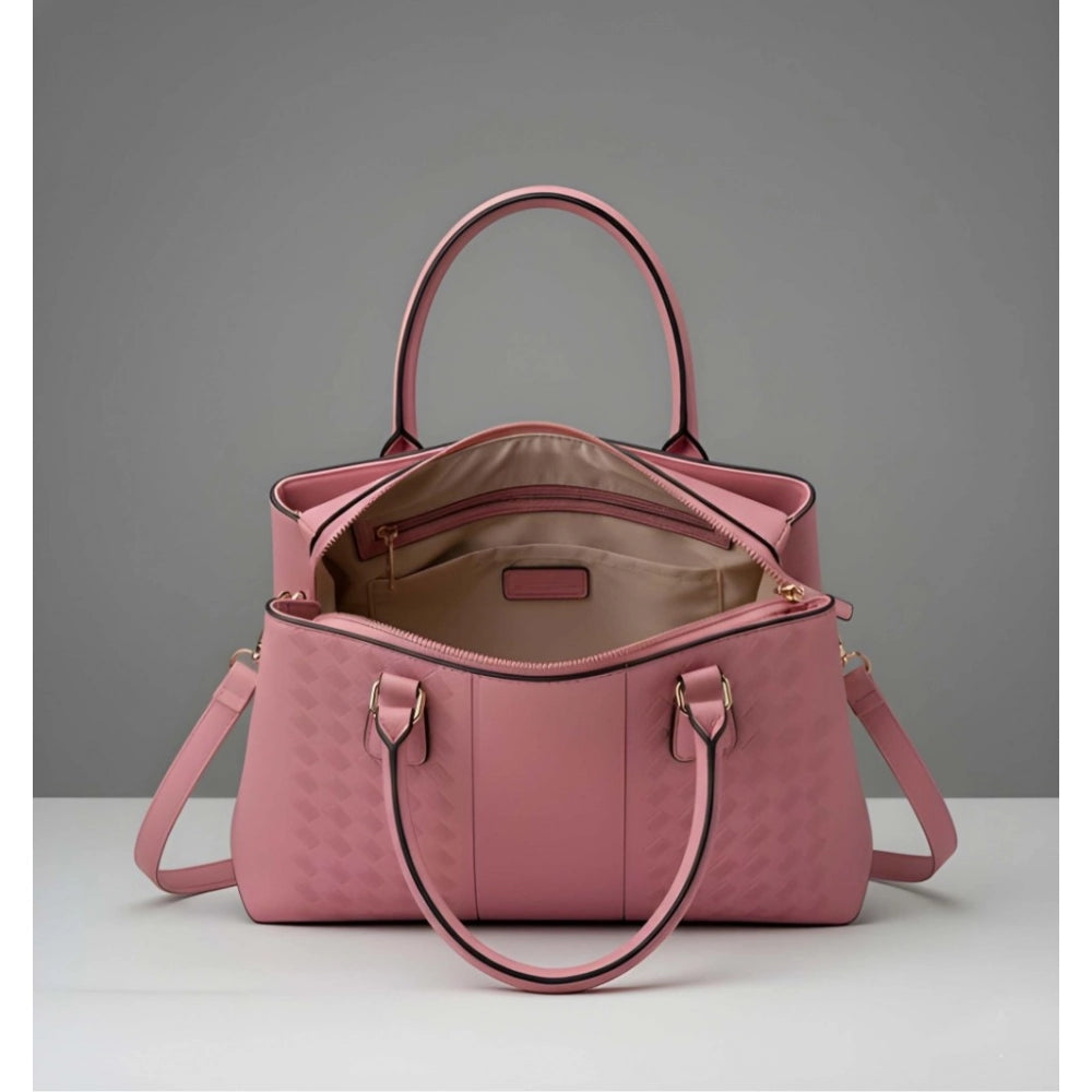 Snazzy Women's PU Leather Solid Shoulder Zipper Handbag