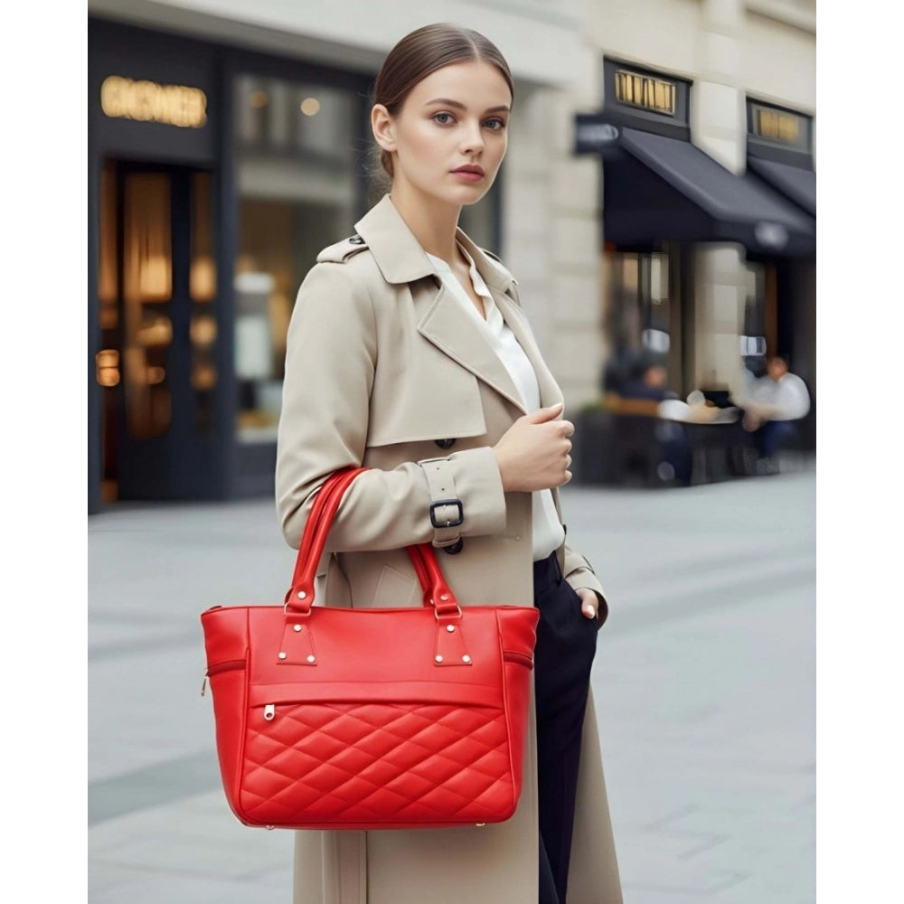 Snazzy Women's PU Leather Solid Shoulder Zipper Handbag