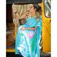 Precious Women's Linen Printed Saree With Blouse Piece