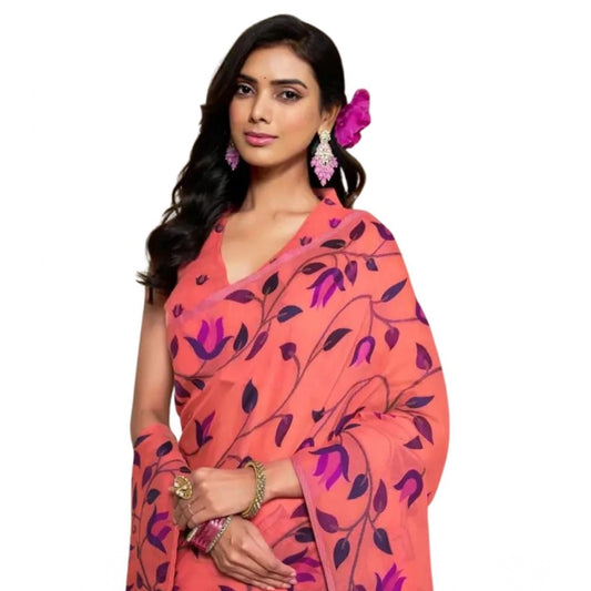 Delicate Women's Georgette Printed Saree With Blouse Piece