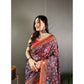 Precious Women's Linen Printed Saree With Blouse Piece