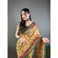 Precious Women's Linen Printed Saree With Blouse Piece