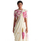 Elite Women's Linen Printed Saree With Blouse Piece