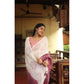 Elite Women's Linen Printed Saree With Blouse Piece