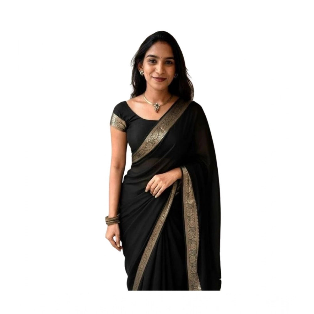 Royal Women's Vichitra Silk Printed Saree With Blouse Piece