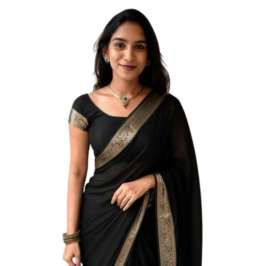 Royal Women's Vichitra Silk Printed Saree With Blouse Piece