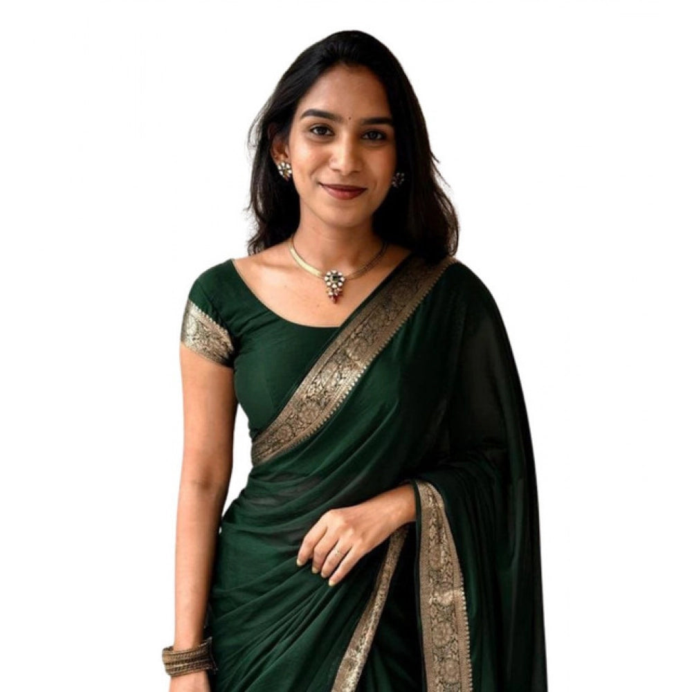 Royal Women's Vichitra Silk Printed Saree With Blouse Piece