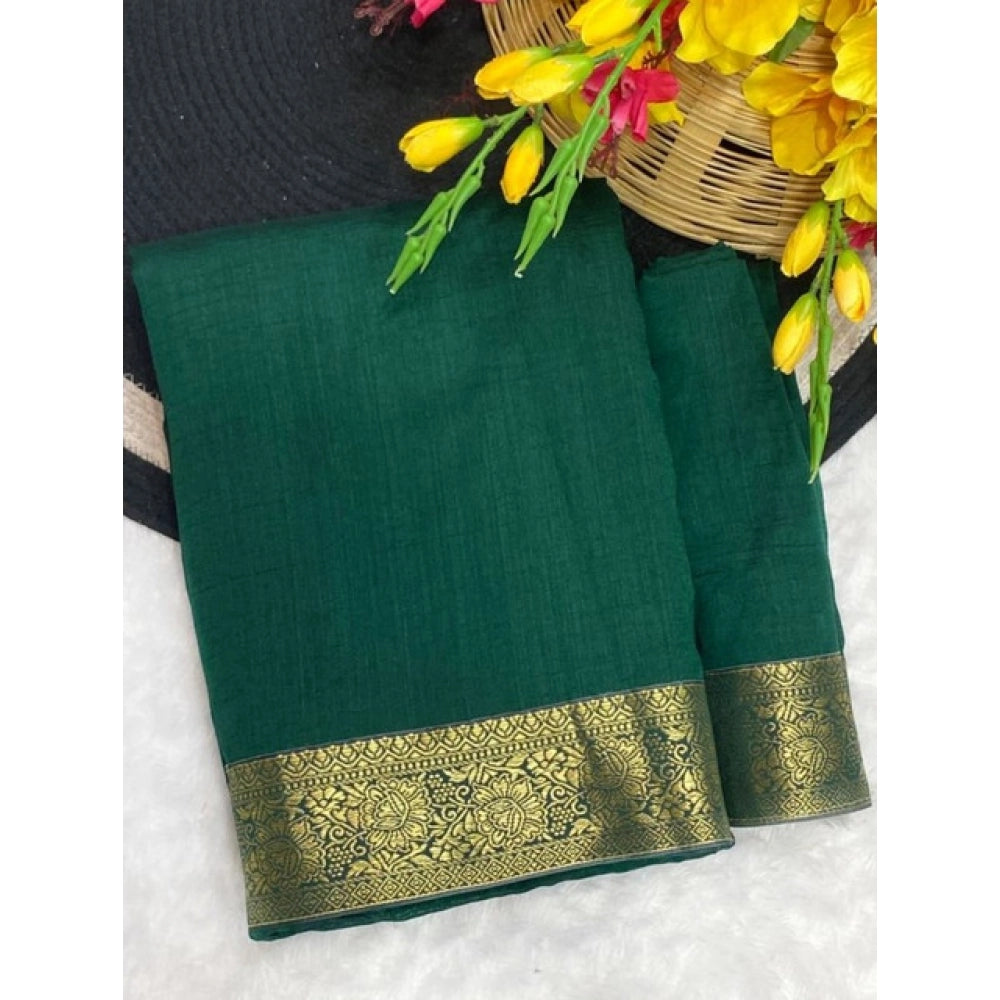 Royal Women's Vichitra Silk Printed Saree With Blouse Piece
