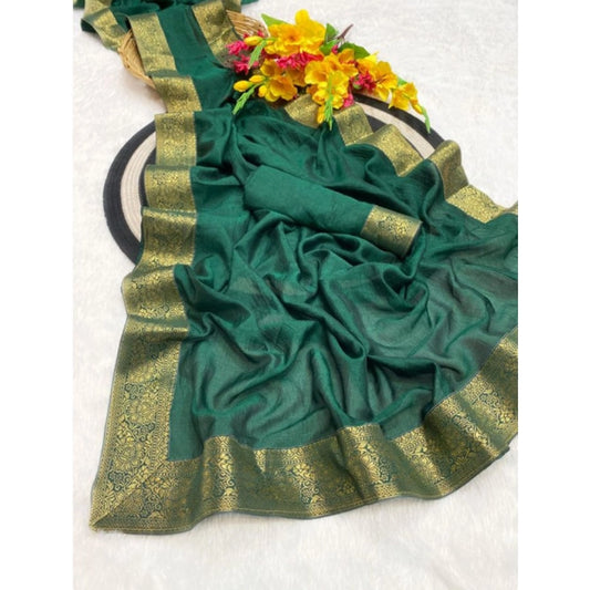 Royal Women's Vichitra Silk Printed Saree With Blouse Piece