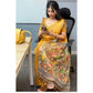 Elite Women's Linen Printed Saree With Blouse Piece