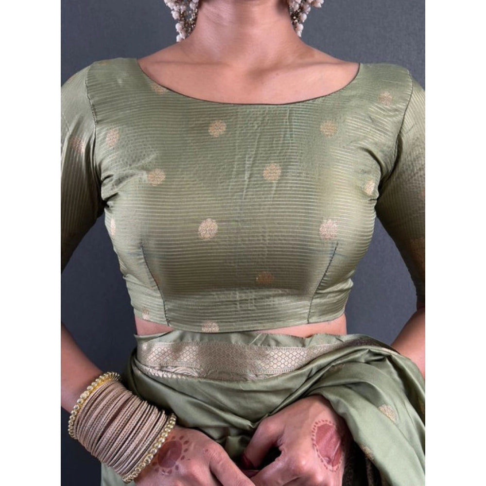 Admirable Women's Satin Printed Saree With Blouse Piece