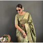 Admirable Women's Satin Printed Saree With Blouse Piece