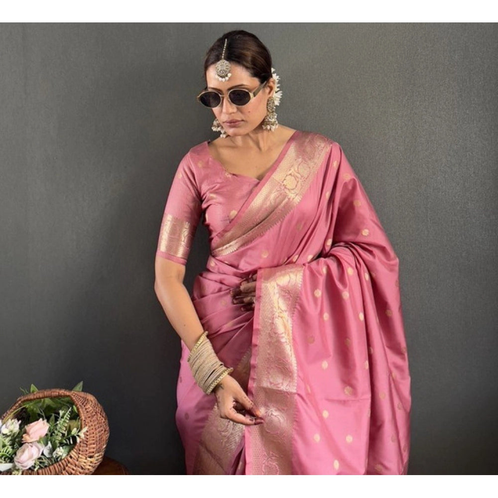 Admirable Women's Satin Printed Saree With Blouse Piece