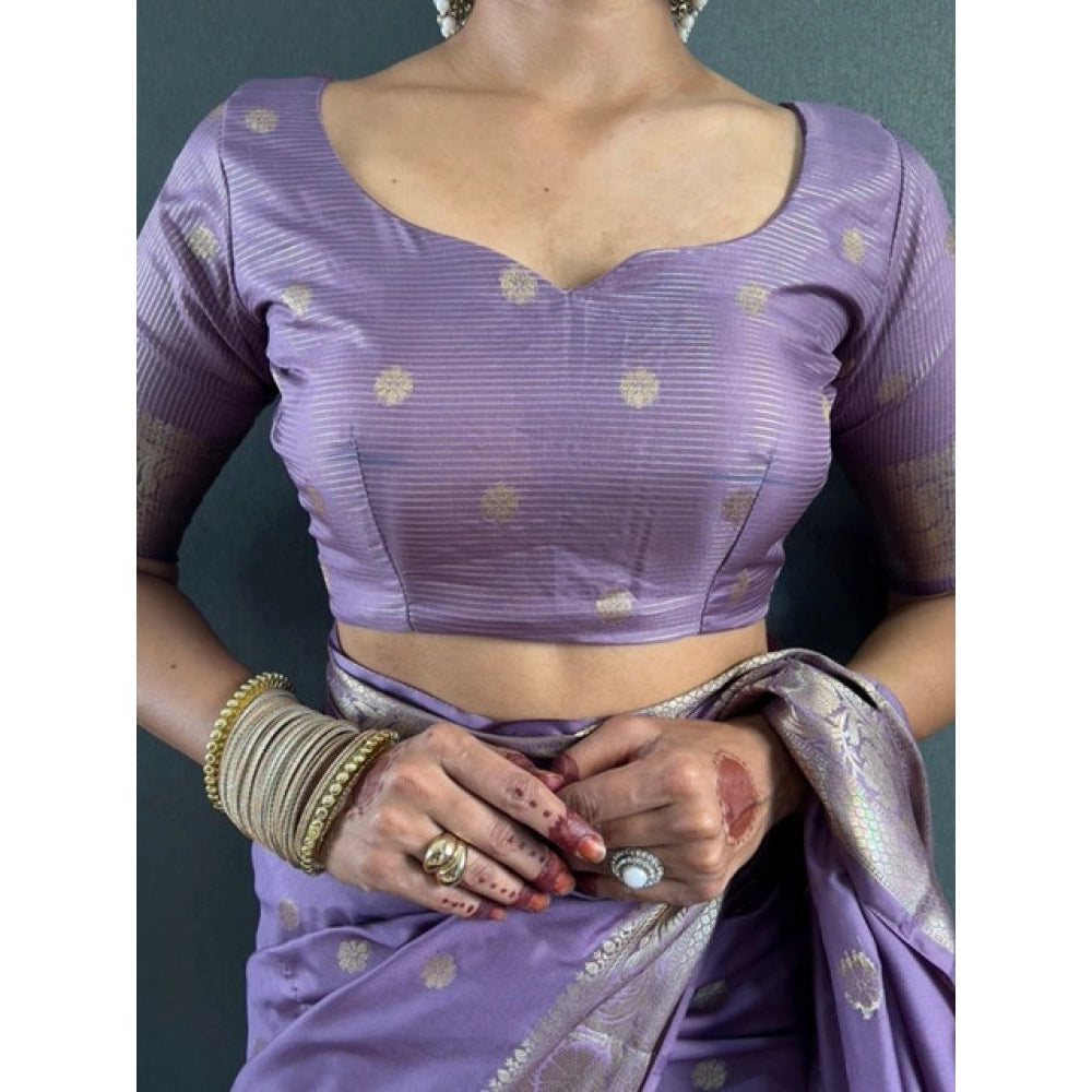 Admirable Women's Satin Printed Saree With Blouse Piece