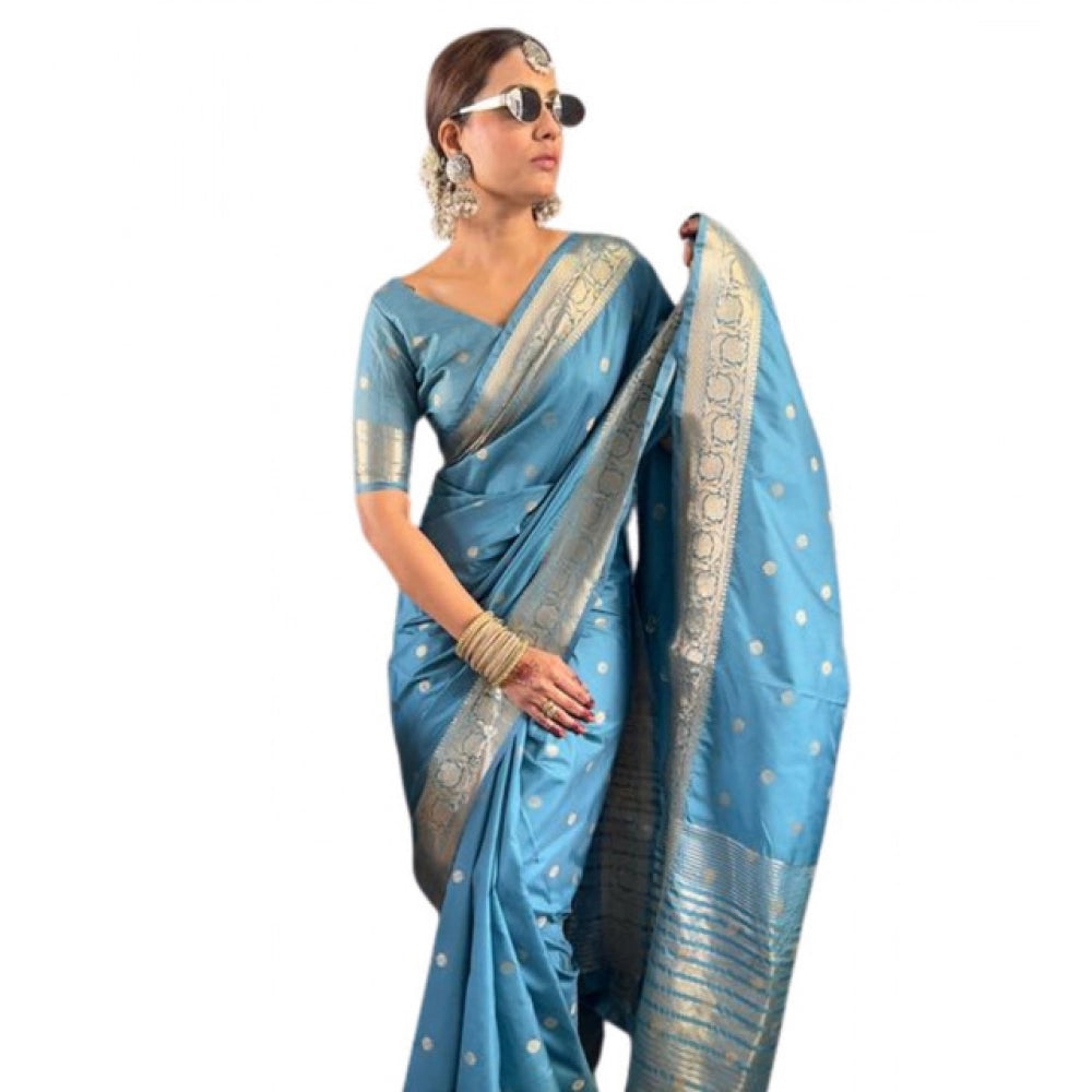 Admirable Women's Satin Printed Saree With Blouse Piece