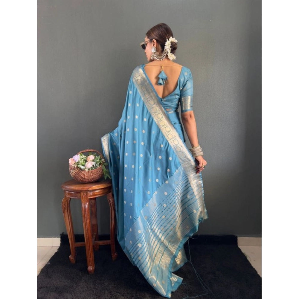 Admirable Women's Satin Printed Saree With Blouse Piece