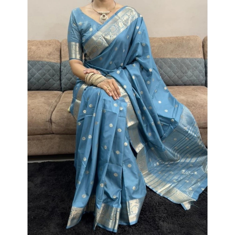 Admirable Women's Satin Printed Saree With Blouse Piece