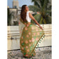 Embellished Women's Linen Printed Saree With Blouse Piece