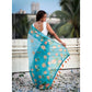 Embellished Women's Linen Printed Saree With Blouse Piece