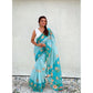 Embellished Women's Linen Printed Saree With Blouse Piece