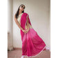 Embellished Women's Linen Printed Saree With Blouse Piece