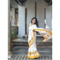 Embellished Women's Linen Printed Saree With Blouse Piece