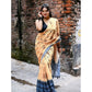 Embellished Women's Linen Printed Saree With Blouse Piece