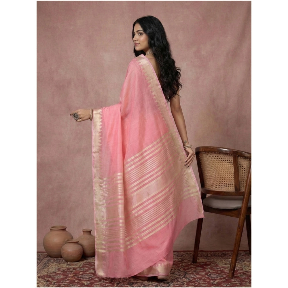 Classy Women's Cotton Printed Saree With Blouse Piece