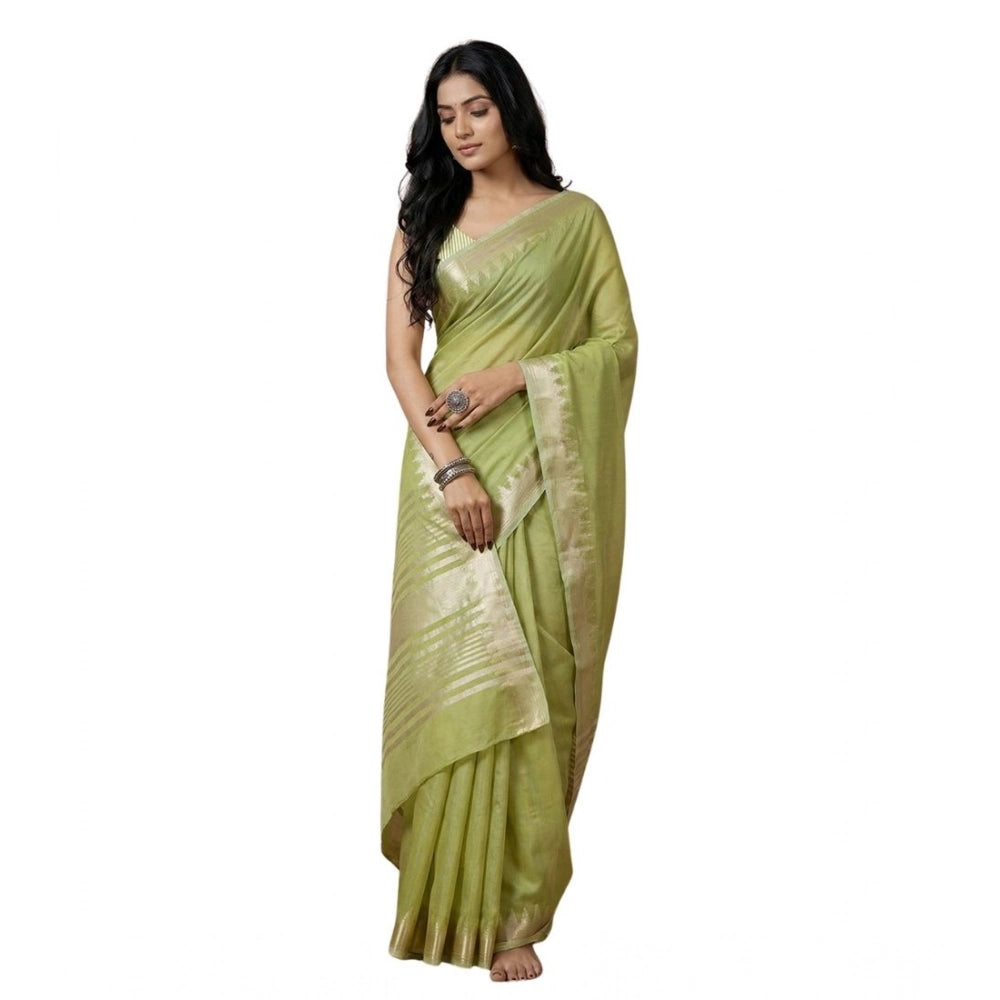 Classy Women's Cotton Printed Saree With Blouse Piece