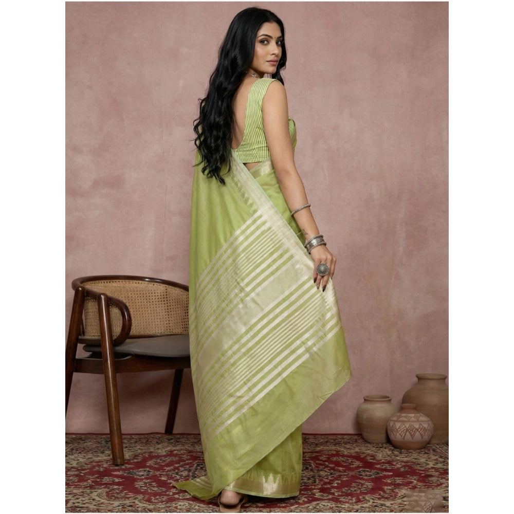 Classy Women's Cotton Printed Saree With Blouse Piece