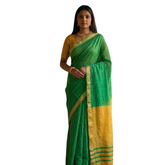 Classy Women's Cotton Printed Saree With Blouse Piece