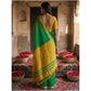 Classy Women's Cotton Printed Saree With Blouse Piece