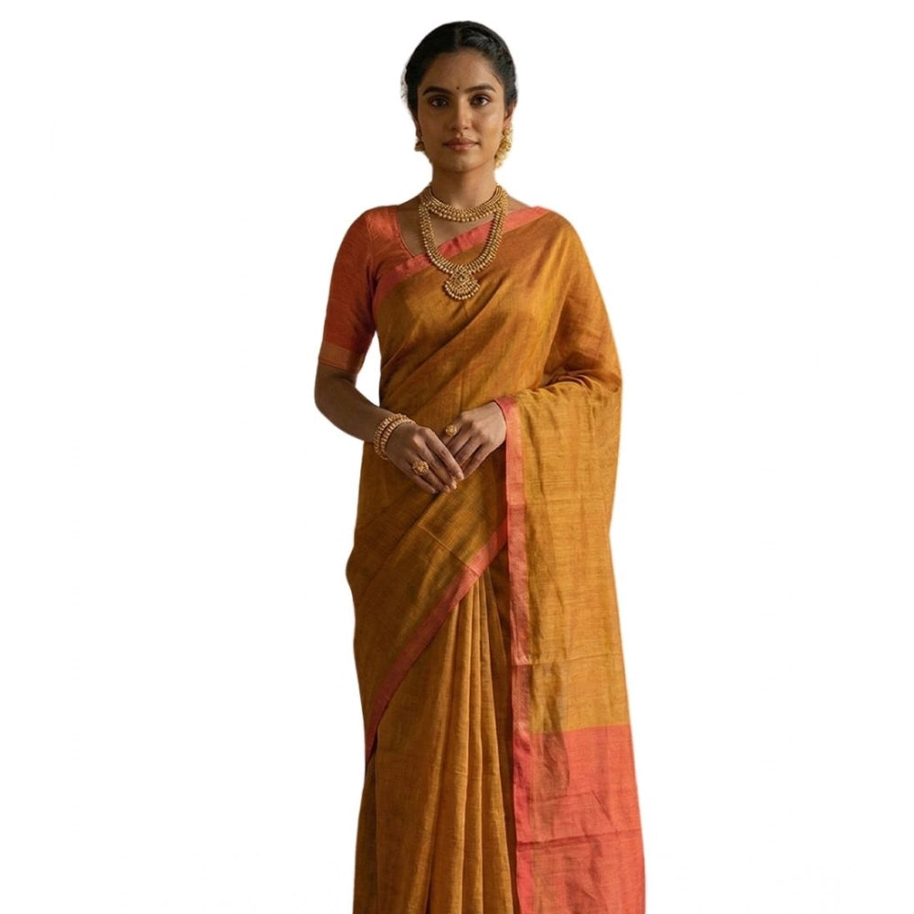 Classy Women's Cotton Printed Saree With Blouse Piece