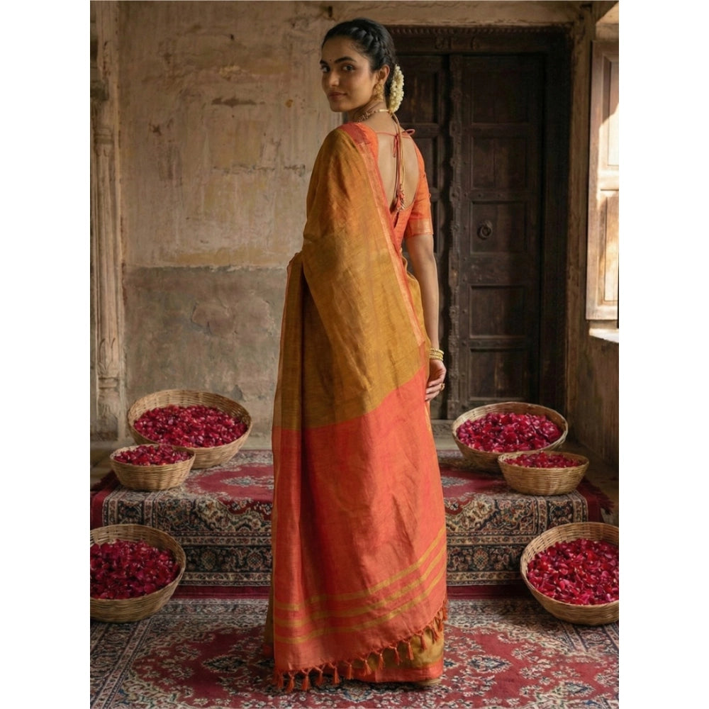 Classy Women's Cotton Printed Saree With Blouse Piece