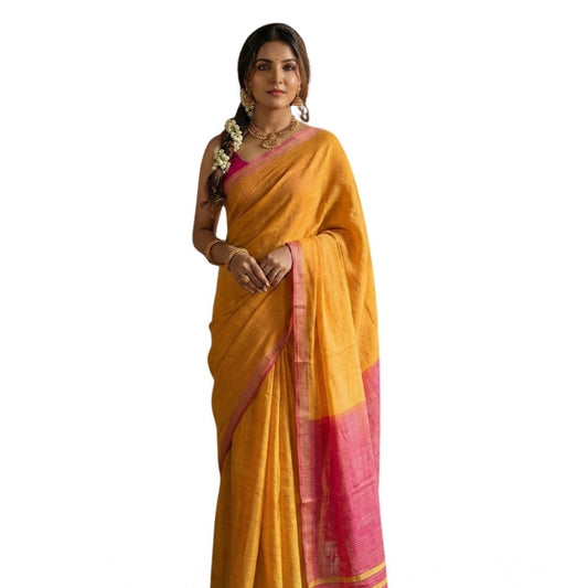 Classy Women's Cotton Printed Saree With Blouse Piece