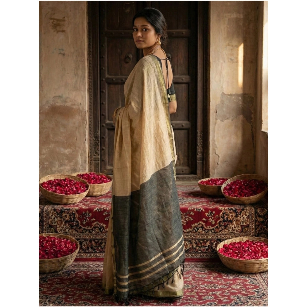 Classy Women's Cotton Printed Saree With Blouse Piece