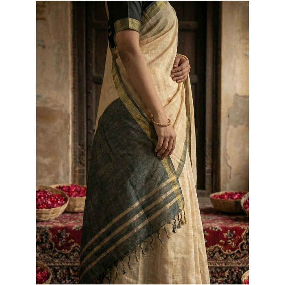 Classy Women's Cotton Printed Saree With Blouse Piece