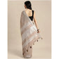 Wonderful Women's Linen Cotton Printed Saree With Blouse Piece
