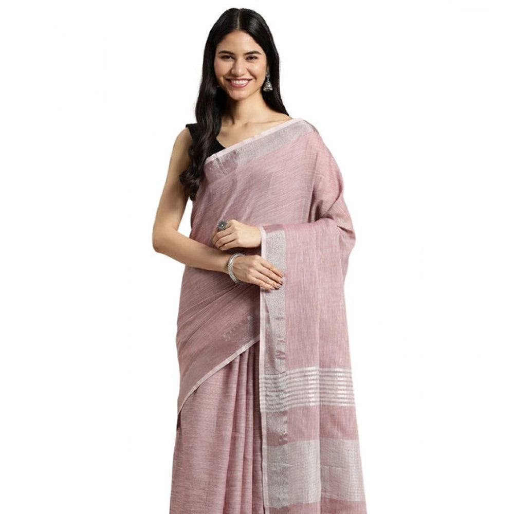 Wonderful Women's Linen Cotton Printed Saree With Blouse Piece