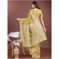 Trendy Women's Linen Cotton Printed Saree With Blouse Piece